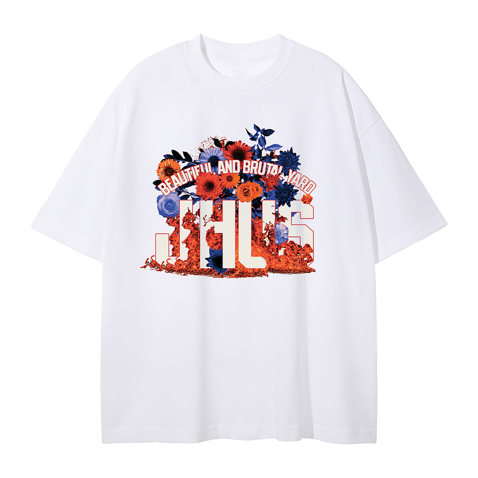 J-Hus – B.A.B.Y Floral Tee White